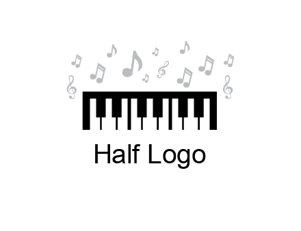piano icon with music notes