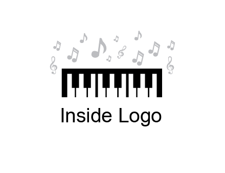 piano icon with music notes