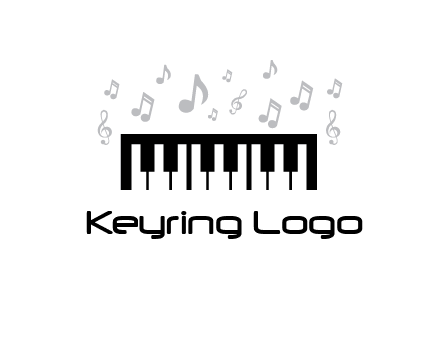 piano icon with music notes