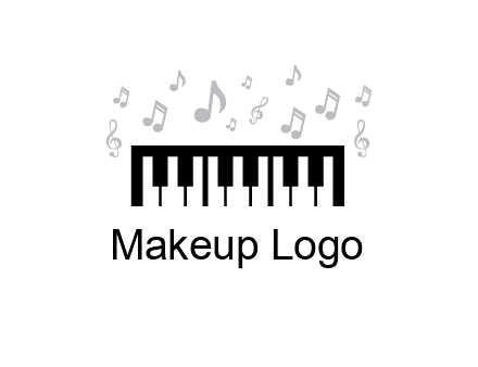 piano icon with music notes