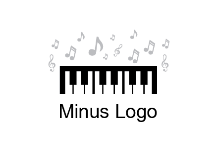piano icon with music notes