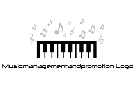 piano icon with music notes