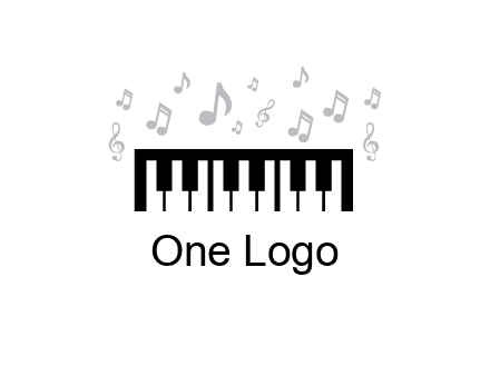 piano icon with music notes