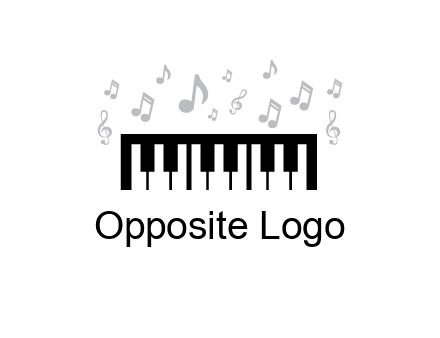 piano icon with music notes