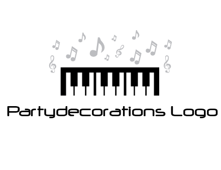 piano icon with music notes