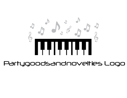piano icon with music notes