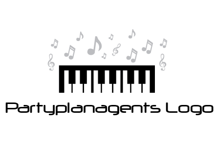 piano icon with music notes