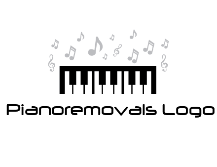 piano icon with music notes
