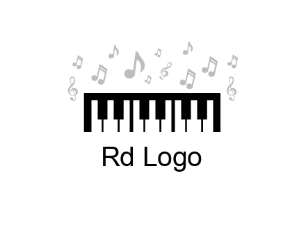 piano icon with music notes