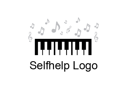 piano icon with music notes