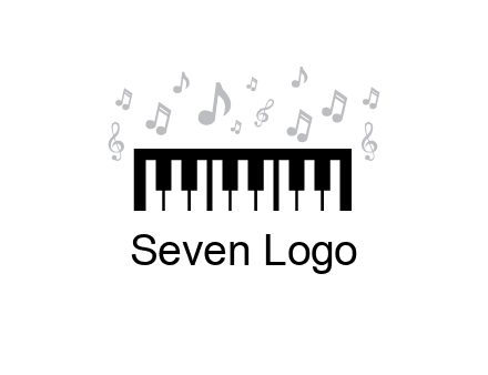 piano icon with music notes