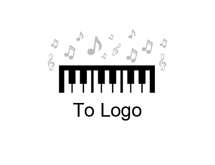 piano icon with music notes