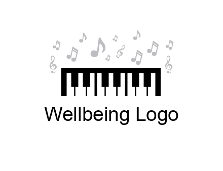 piano icon with music notes