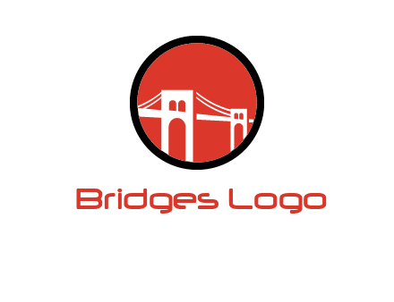 drawstring bridge in circle logo graphic