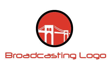 drawstring bridge in circle logo graphic