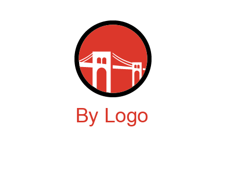 drawstring bridge in circle logo graphic