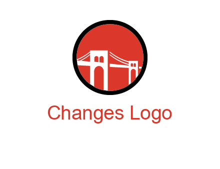 drawstring bridge in circle logo graphic
