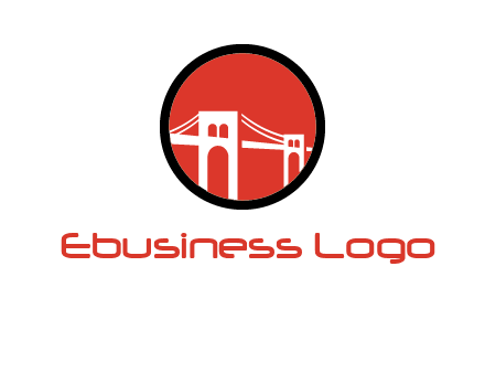 drawstring bridge in circle logo graphic