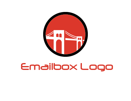 drawstring bridge in circle logo graphic