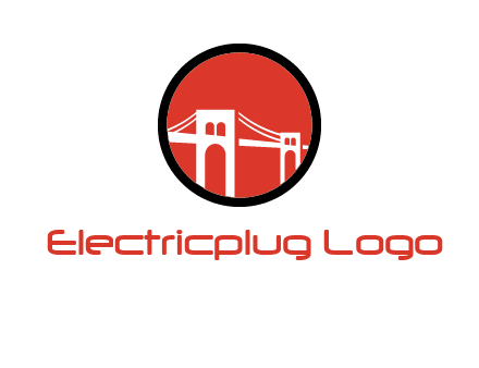 drawstring bridge in circle logo graphic