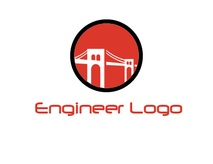drawstring bridge in circle logo graphic