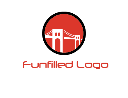 drawstring bridge in circle logo graphic