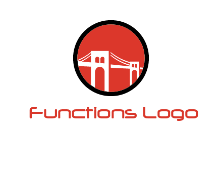 drawstring bridge in circle logo graphic