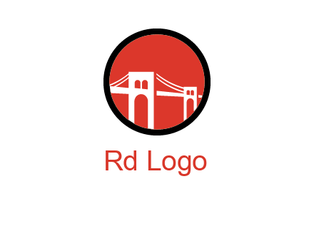 drawstring bridge in circle logo graphic