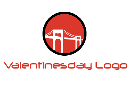 drawstring bridge in circle logo graphic