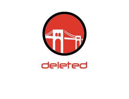 drawstring bridge in circle logo graphic