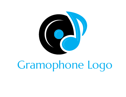 gramophone cd with tune icon