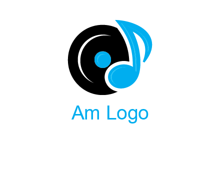 gramophone cd with tune icon