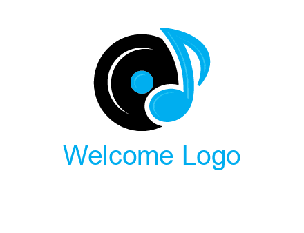 gramophone cd with tune icon