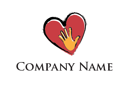 hand in heart shape logo