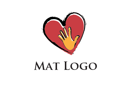 hand in heart shape logo