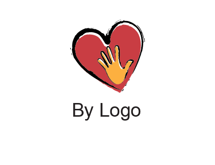 hand in heart shape logo