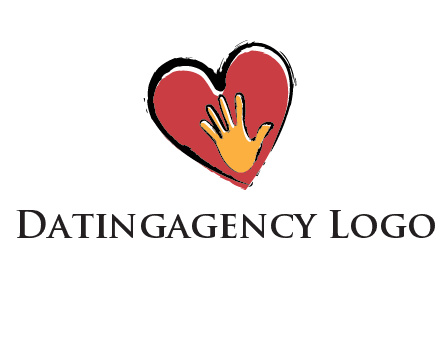 hand in heart shape logo
