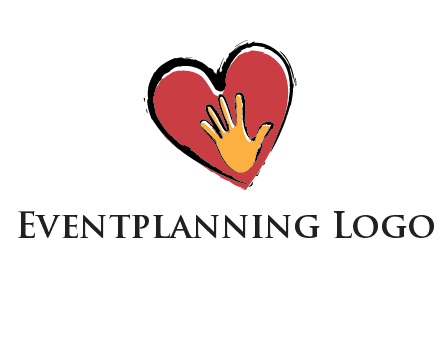 hand in heart shape logo