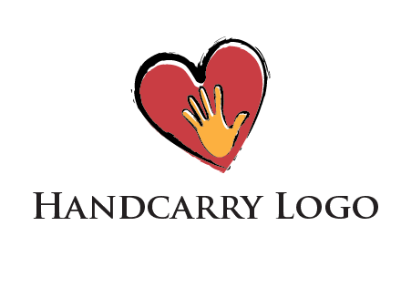 hand in heart shape logo