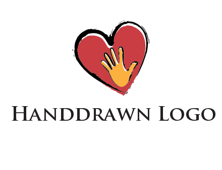 hand in heart shape logo