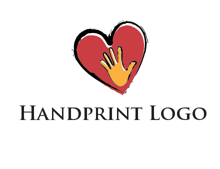 hand in heart shape logo