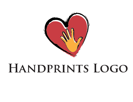 hand in heart shape logo