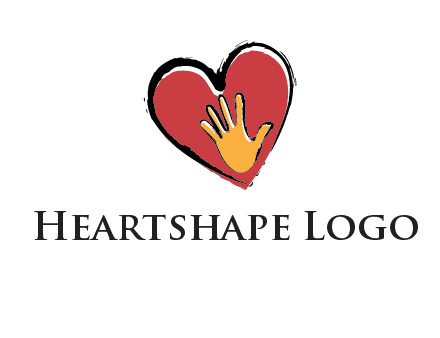 hand in heart shape logo