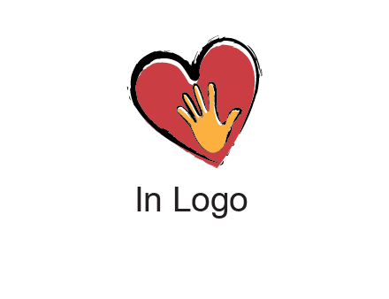 hand in heart shape logo