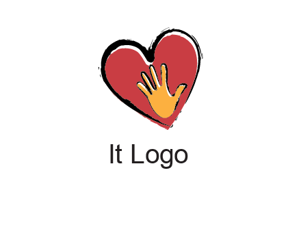 hand in heart shape logo