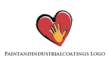 hand in heart shape logo
