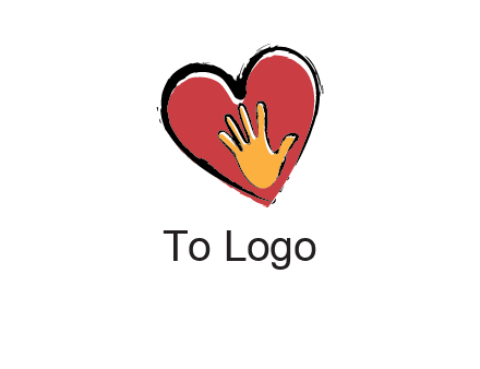 hand in heart shape logo