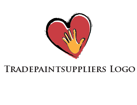 hand in heart shape logo