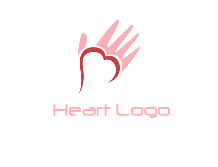 hand heart shape logo