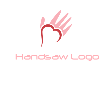 hand heart shape logo